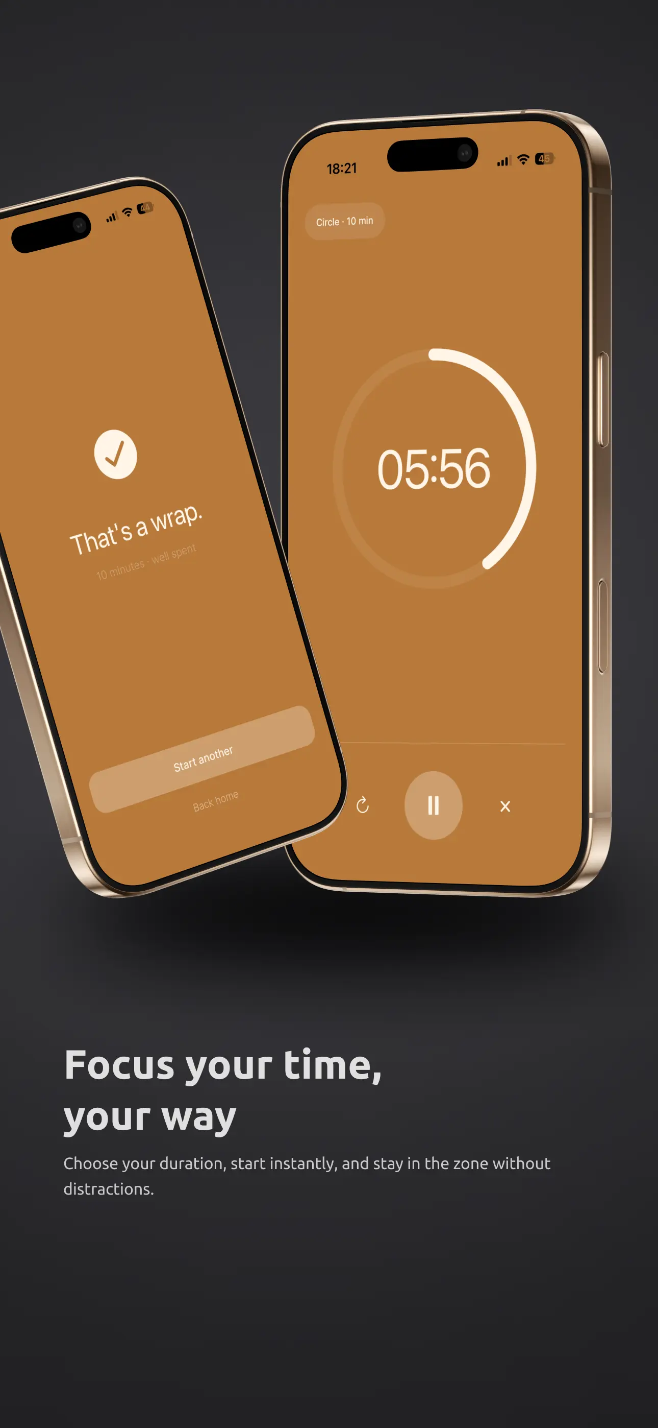 Klara Visual Focus Timer – Focus screen